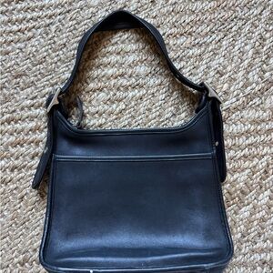 Black Coach Leather Shoulder Bag